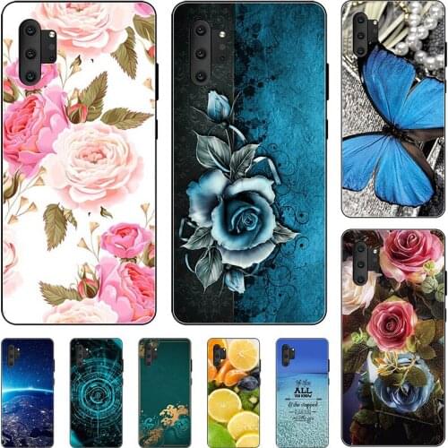 Fashion Flower Case For Samsung Galaxy NOTE 10 Pro NOTE10 PLUS N975 N970 Cover Soft Silicone Cat Printing Capa Back Coque
