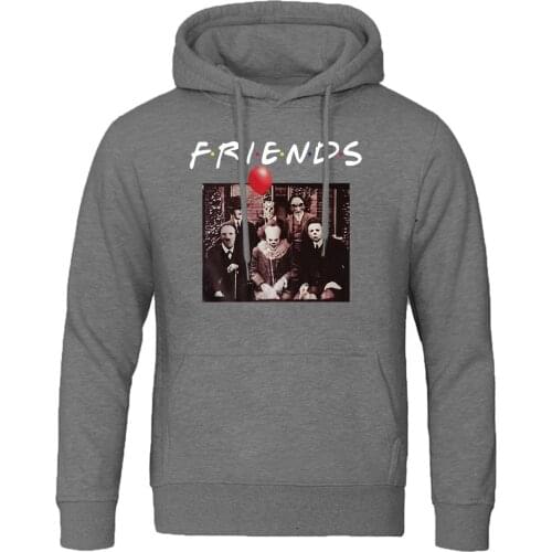 Clown friends trend printed men hooded hoodies long-sleeved casual spring autumn sweatshirt 2020 solid color fleece clothes coat
