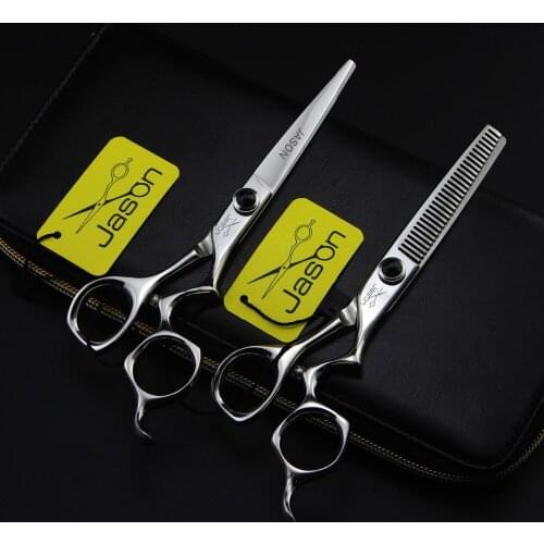 Hairdressing Scissors 4Pcs Suit+Combs+Bag 6 inch 17.5cm Brand Jason Japan 440C Cutting Scissors Thinning Shears Hair Scissors