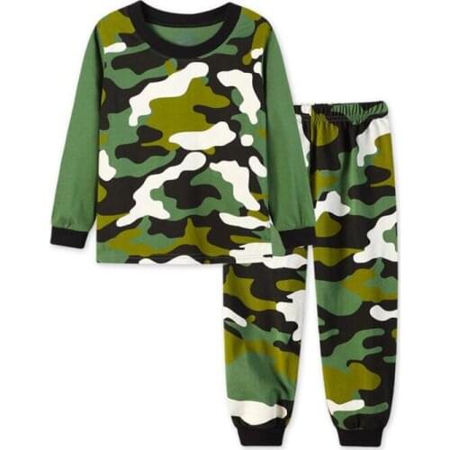 Pyjamas Sets for Baby Boys Long Sleeve Cotton Girls Camouflage Pajamas Sleepwear Children Kids Homewear Nightwear 2-7Years old