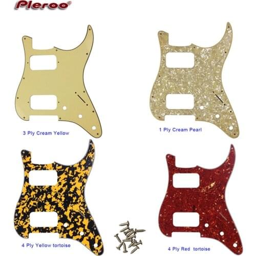 Pleroo Custom Guitar Parts - For 72' 11 Screw Hole Standard St HH Humbuckers Pickups Guitar pickguard Scratch Plate