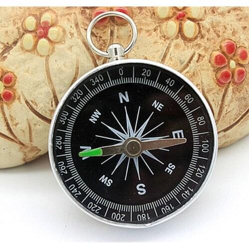 Portable Aluminum Lightweight Emergency Compass Outdoor Survival Compass Tool G44-2 Navigation Wild Tool Black Brujula Chaveiro