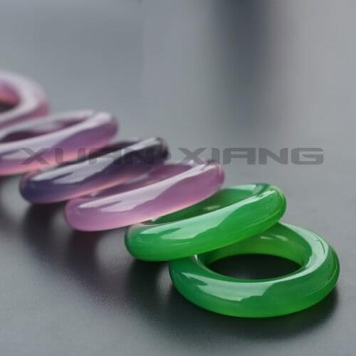 Drop Shipping Women Necklace Pendant Natural Green Pink Chalcedony Circle Pendant Gift for Female Fashion Jewelry