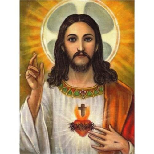 Religion diamond painting jesus christ mosaic embroidery cross stitch icon rhinestone picture puzzle drawing wall decor craft