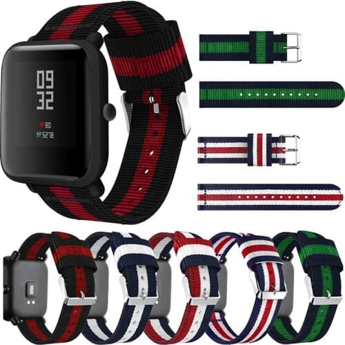 20mm Nylon Strap For Xiaomi Huami Amazfit Bip BIT PACE Lite Youth Smart Watch Band for Samsung Galaxy Watch 42MM Bracelet Strap