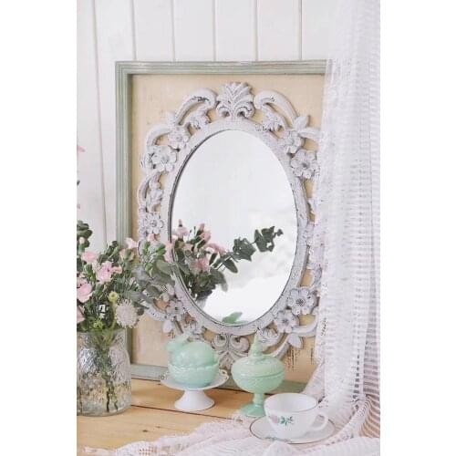 Retro vintage wooden wall mirror hand carving mirror