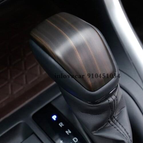 For Toyota RAV4 RAV 4 2019 2020 ABS Peach Wood grain Car gear shift lever knob handle Cover Trim Sticker styling Accessories