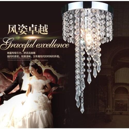 Crystal Aisle Light use For Bedroom Living Room Crystal Aisle Light Circular Crystal Ceiling Light LED Light E14 AC220V