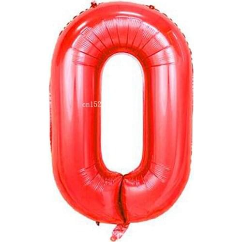 50pcs Red Number Balloons 40inch Figure Wedding Ballon Anniversary Globo Birthday Party Foil Helium Cheering Home Decoration