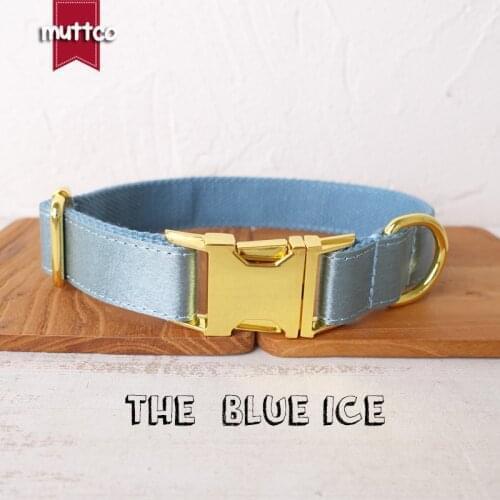 10pcs/lot MUTTCO dog collar THE BLUE ICE convenient to walk the dog leash accessory for small medium large dog 5 size UDC114B
