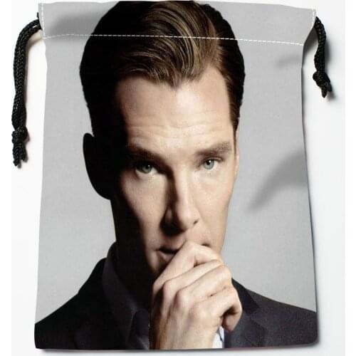 Benedict Cumberbatch Drawstring Bags HD Print 18X22CM New Arrival Soft Satin Fabric Resuable Storage Clothes Bag Shoes Bags 12.2