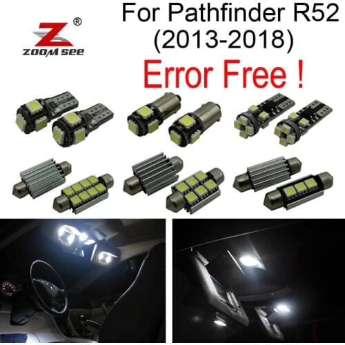 13pcs LED License plate lamp + interior Reading lights full kit Package for Nissan for Pathfinder R52 (2013-2018)