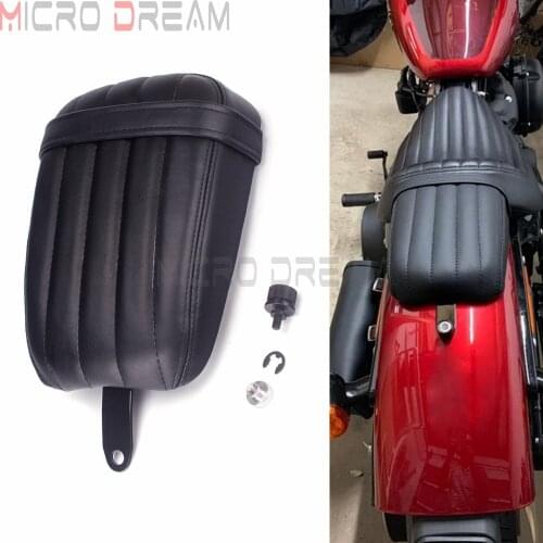 Rear Black Passenger Grid Style Seat For Harley Softail Slim FLSL / Street Bob 2018-2020 FXBB Seats Cushion Pillion PU Pad Cover