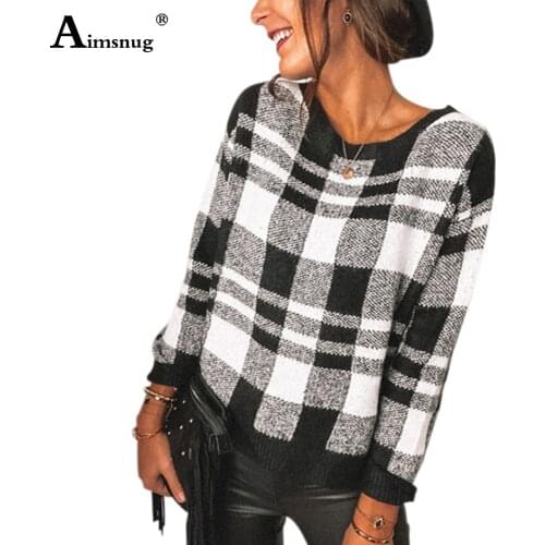 2021 England Style Women Leisure Plaid Tops Clothing Long Sleeve O-Neck T-Shirt Ladies Casual Tees Shirt Oversized 3xl Femme