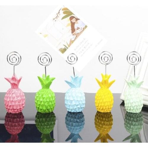 1PC Cute Resin Ornaments Folder Clip Pineapple Shape Photo Folder Wedding Party Table Name Card Holder Resin Craft ME 046