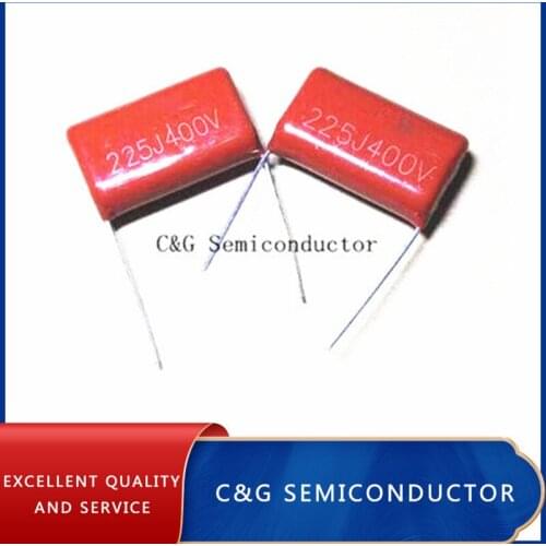 10PCS 400V 225J 2.2uF 400V 225 CBB capacitance 5% 20MM CBB Metallized Film Capacitor