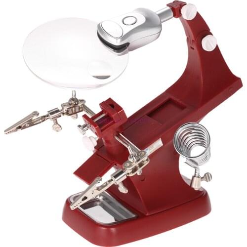 10PCS Magnifiers soldering iron magnifying glass Third Hand Welding Magnifier Alligator Clip Holder standing style Repair Tool