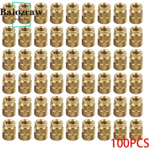 Voron 3D Printer 100Pcs M3 Schroefdraad Insert Messing Insert Noten Injectie Hot-Melt Messing Moer M3x5x4 VORON V0 0.1 VORON2.4