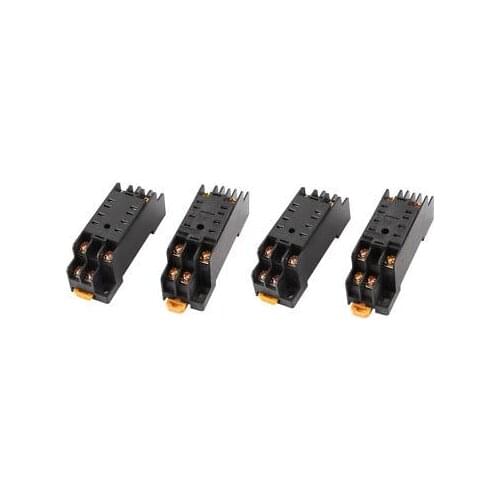 4 Pcs PTF-08A 8P Screw Terminal Relay Socket Base DIN Rail for HH52P