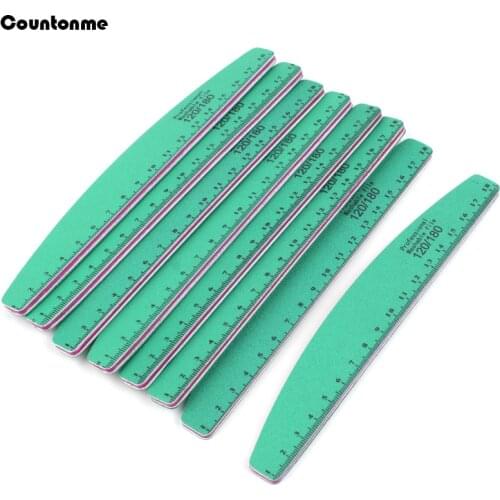 5Pcs/Set Professional Nail Files Green Sandpaper 120/180 Emery Board Buffer Thick Sandpaper Boat Nail Accessories For Manicure