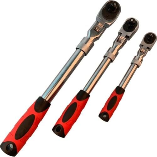 72Teeth Telescopic Ratchet Spanner Automatic Quick Release Fast 1/4 1/2 3/8 Can Adjust 90 Degrees Scaffold Ratchet Handle Wrench
