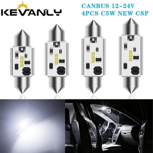 CANBUS 4PCS 12-24V C10W C5W LED CSP Chips car Interior Light 31MM 36 MM 39MM 41MM Festoon LED Super Bright Reading License W5W