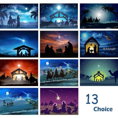 Jesus Christ Supporter Sheep Photography Backdrop Christmas Glitter Star Night Newborn Party Background Photocall