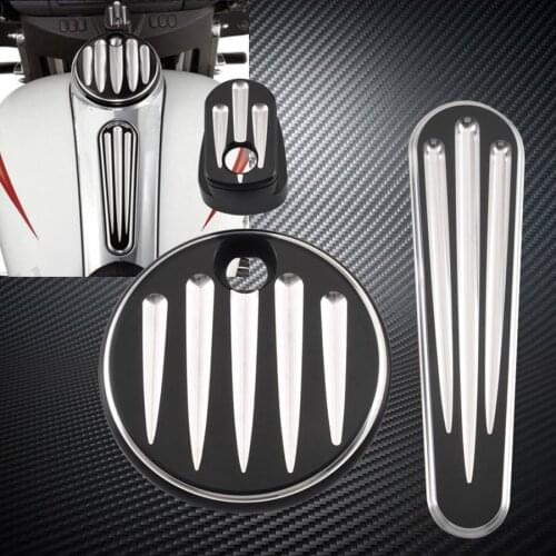 Motorcycle Oil Fuel Tank Gas Door Dash Track Insert Ignition Cap Cover For Harley Electra Glide Street Glide Road Glide 2014 -up