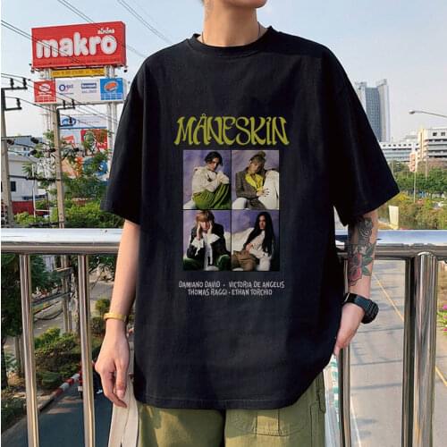 Hot Sale Harajuku Tee Italian Band Maneskin Cool Fashion Mens Wears Oversized Casual Loose Breathable Unisex All-match New Tops
