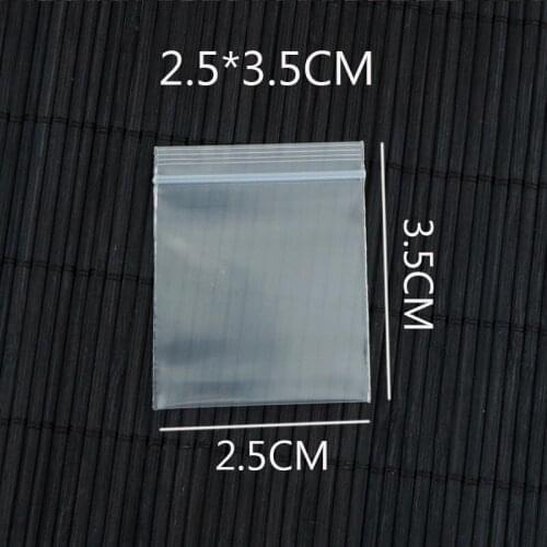 Mini Clear Ziplock Bags 2.5x3.5cm Small Baggies (0.98"x1.37") Plastic Reseal bag Earrings Jewelry Packaging Bags