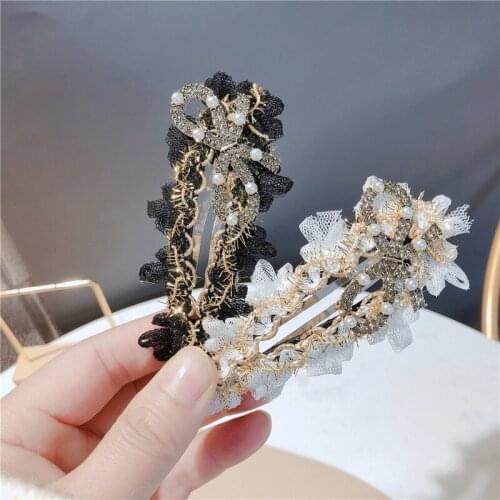 Fashion cute bows Hair Barrette Hair Clip Hairpin Girls rhinestone autumn winter Hair Accessories Women Headdress Wholesale