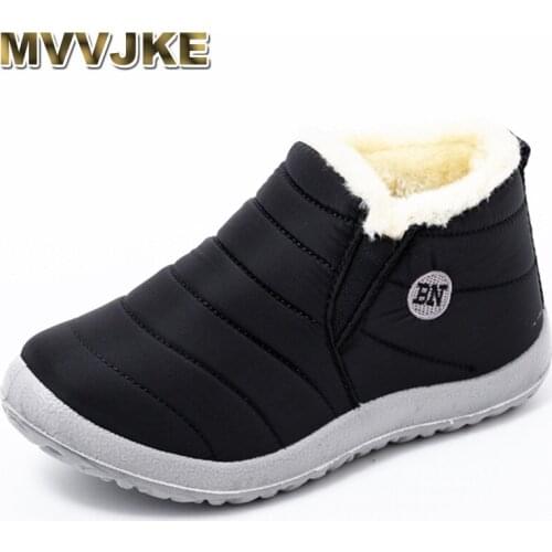 MVVJKEMen Boots Lightweight Winter Shoes For Men Snow Boots Waterproof Winter Footwear Plus Size 47 Slip On Unisex Ankle Winter