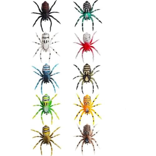 1pcs Spider Soft Bait 4.7cm 6g Silicone Bait Artificial Softbait Lures Weedless Fishing Lure with Realistic Design 10 Colors