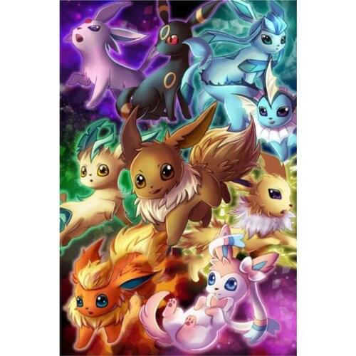 New Arrivals 5D DIY Full Round Diamond Painting Cartoon Pokémon Cross Stitch 3D Embroidery Rhinestone Mosaic Home Decor Art Y322