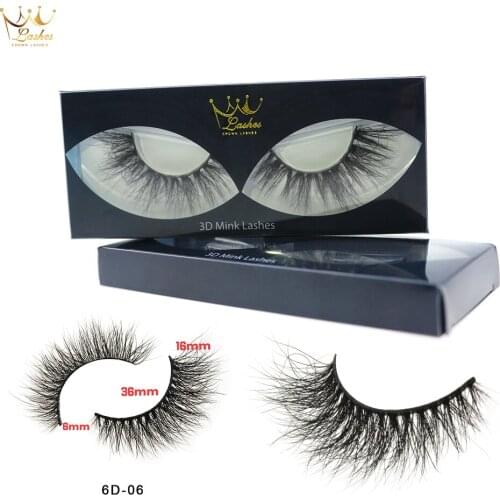 CrownLashes Handmade 3D Mink Hair False Eyelashes Extension Thick Long Wispy Lashes Cruelty Free High Volume Mink Lashes