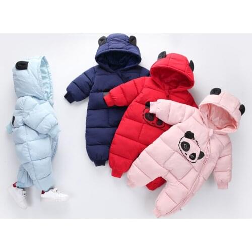 Baby boy girl Clothes 2019 Newborn Winter Hooded Cute Baby Rompers Thick Cotton Newborn Christmas Suit Children Clothes