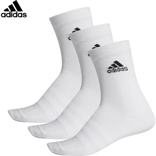 Original Adidas Light Crew (3 Pairs) Unisex Bikeli Socks-White DZ9393/Black DZ9394