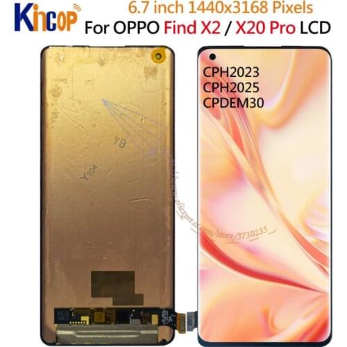 Original AMOLED For OPPO Find X2 / Find X2 Pro LCD Display Screen +Touch Panel Screen Digitizer For OPPO X2pro CPH2025 LCD