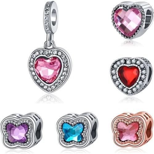 Fit pulsera charms silver plata de ley original bracelet beads for fashion jewelry making bijoux flamingo charm