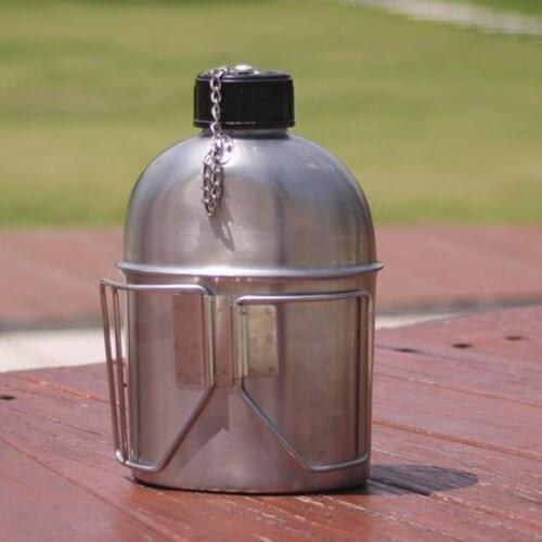 Outdoor Camping Stainless Steel 1L Kettle And 0.6L Water Cup Set