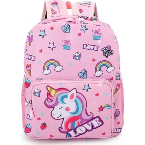 Preppy Cartoon Unicorn Backpack For Girls&Boy Dinosaur Kindergarten Schoolbag Small Children Travel Bag Student School Backpacks