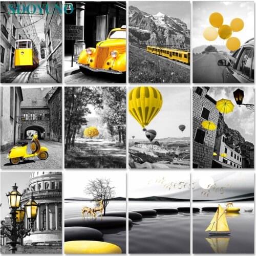 SDOYUNO 40x50cm Acrylic Paint By Numbers Mountain Scenery Oil Painting By Numbers On Canvas Landscape Frameless DIY Home Decor