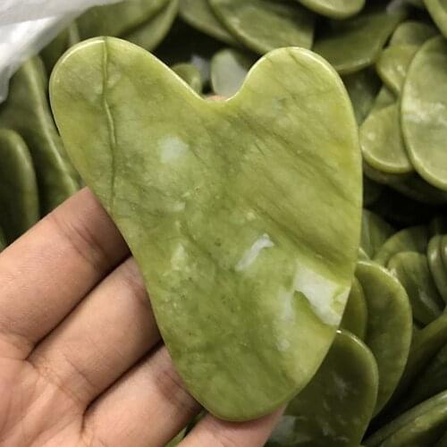 Jade Gua Sha Scraper 100% Natural Healing Stone Board Traditional Facial SPA Scraping Gua Sha Gouache Scraper Face Skin Care