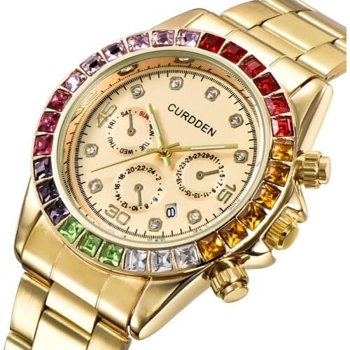 Role Steel Gold Watch Men Luxury Brand Diamond Mens Watches Hip Hop Iced Out Male Clock Fashion Quartz Watches Relogio Masculino