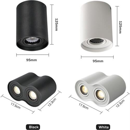 Surface Mounted GU10 Led Downlight Round Ceiling Downlight Single/Double Head 5W 10W Spot Led Lamps for Home Decoration Lighting