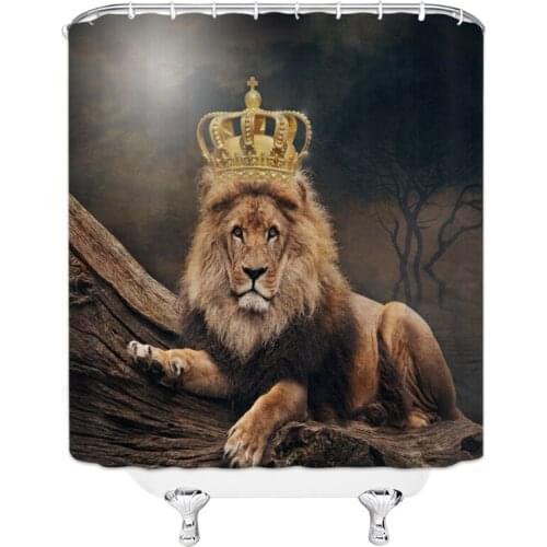 Tiger Animal Shower Curtain Set Printing Waterproof Polyester Baboon Gorilla Shower Curtain Bathroom Home Decoration Cushion