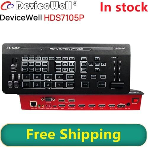 DeviceWell HDS7105P Video Switcher 5-CH Video Switcher 4*HDMI-compatible 1*DP SWITCHER for Video Stream NEW Arrivel PK HDS7105