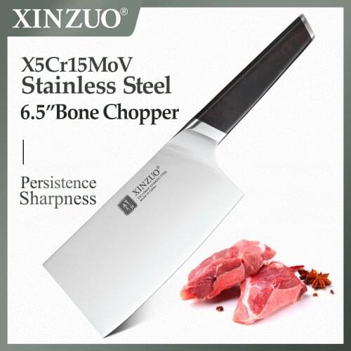 XINZUO 6.5 inch Chopping Knife X5Cr15Mov Stainless Steel Kitchen Knife Cooking Chef Slicing Bone Meat Knives with Ebony Handle