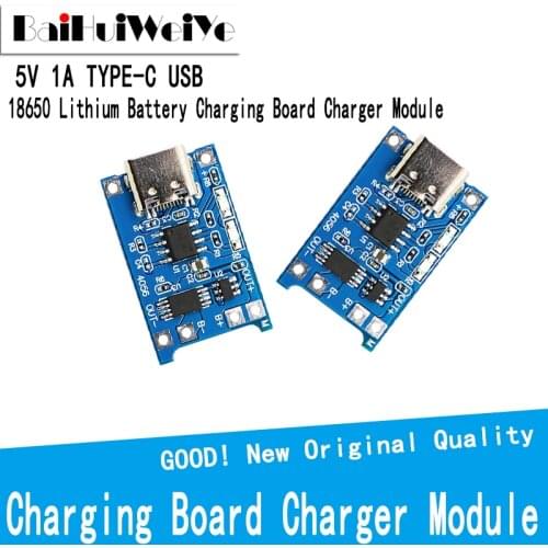 10pcs 5V 1A TYPE C USB 18650 Lithium Battery Charging Board Charger Module+Protection Dual Functions TP4056 Module Charging