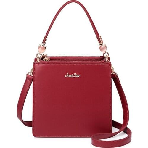 Women Bags Leather Patchwork Handbags Girl Shoulder Bags Messenger Bag Female Totes Handmade Art Christmas Red Squares